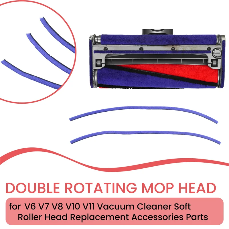 다이슨 V6 V7 V8 V10 V11 진공 청소기 소프트 롤러 헤드 교체 액세서리 부품 용 9Pcs 소프트 플러시 스트립