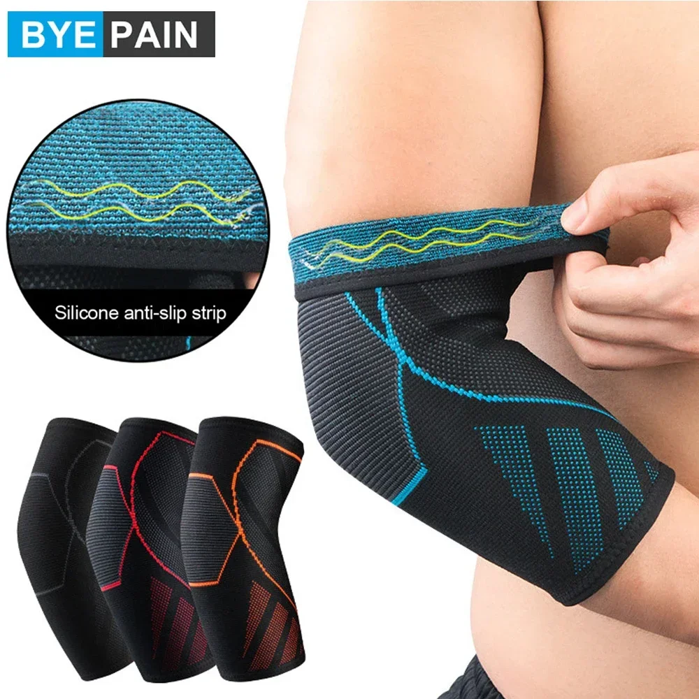 1Pcs BYEPAIN Elbow Brace Sleeve Elbow Pad Arm Elbow Breathable Protection Workout Outdoor Sports Joint Compression Pad Support