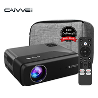 CAIWEI A8 Full HD 1080P Portable Projector 4k Google TV Auto Focus Home Theater WiFi 6 Dolby Audio Smart Projectors for Outdoor