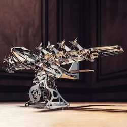 Adult Difficult Gear Mechanical Transmission Bomber Metal Puzzle Difficult DIY Assembly Model Clockwork Power