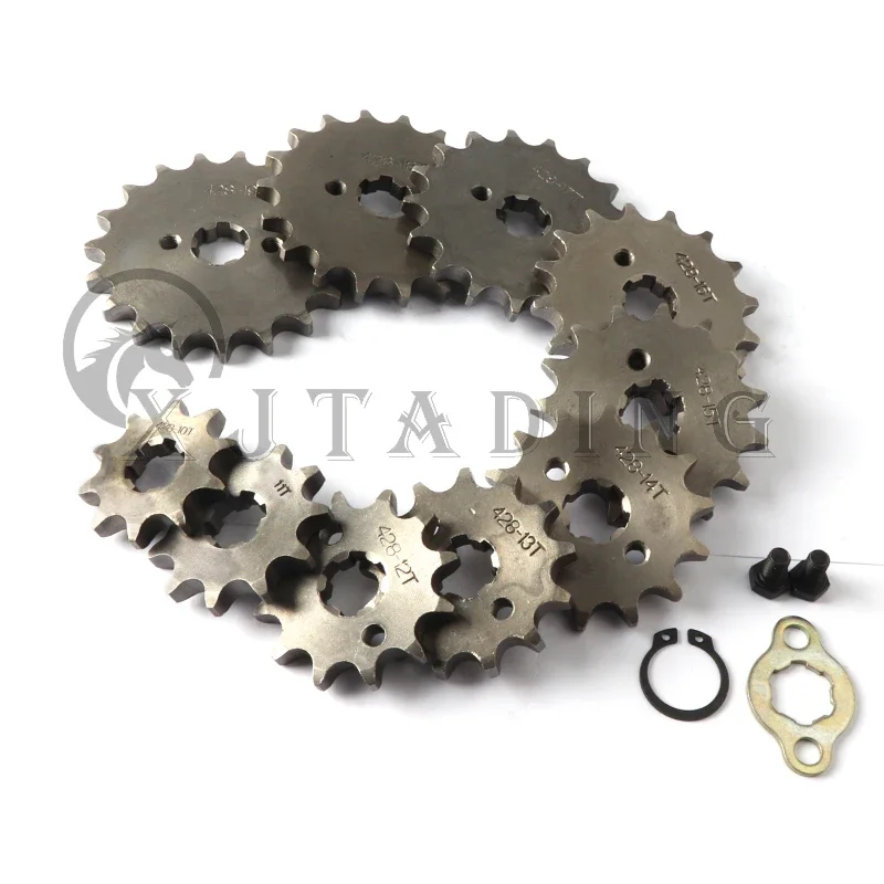428 Chain 20mm 10 11 12 13 14 15 16 17 18 19 Teeth Front Engine Sprockets For 50 110 125 160cc Dirt Pit Bike ATV Quad Motorbike