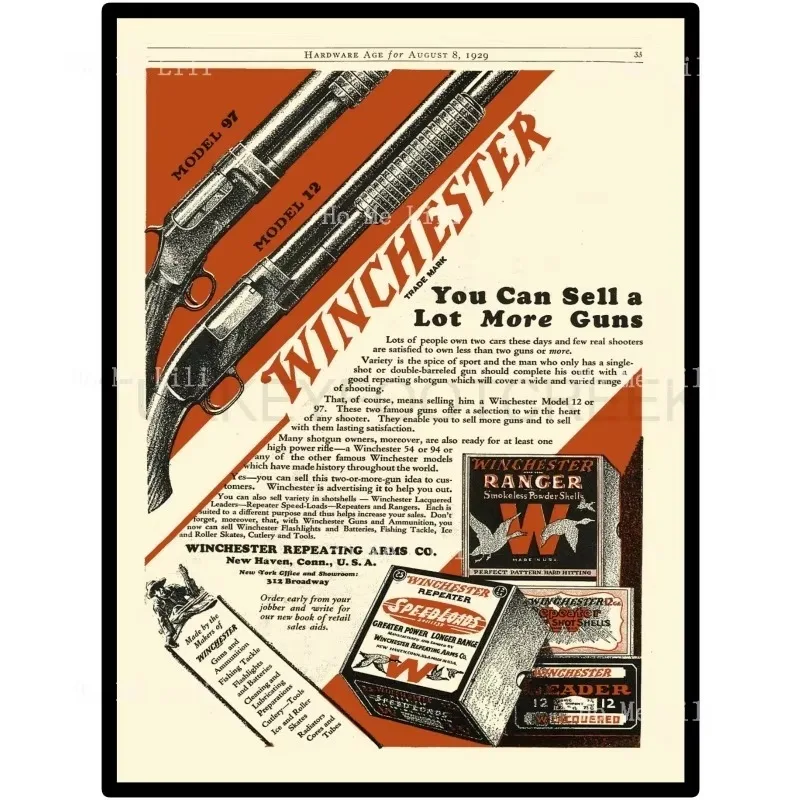 1929 Winchester Modell 97 Metallschild