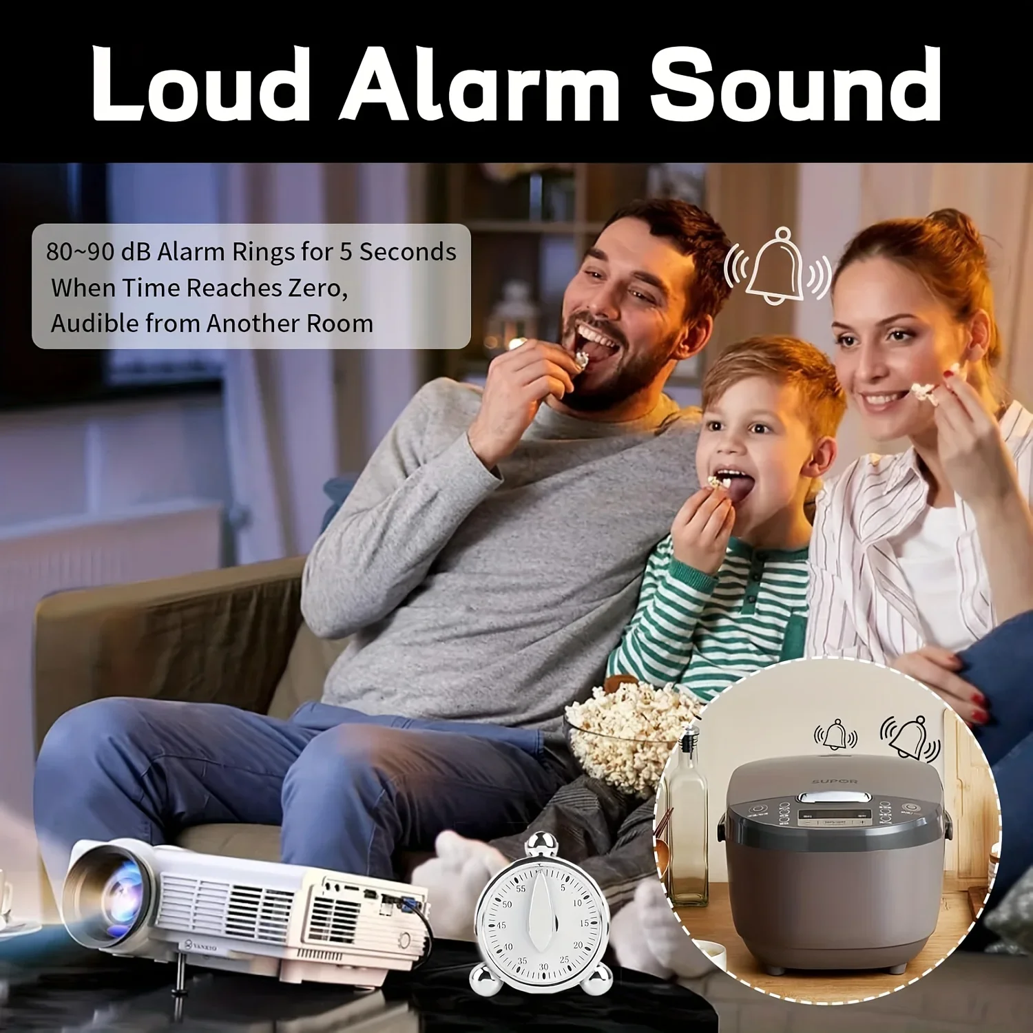 مؤقت ميكانيكي مرئي، ساعة العد التنازلي لمدة 60 دقيقة، مدير الوقت لخبز المطبخ واستخدام الفصول الدراسية - لا يتطلب طاقة #6