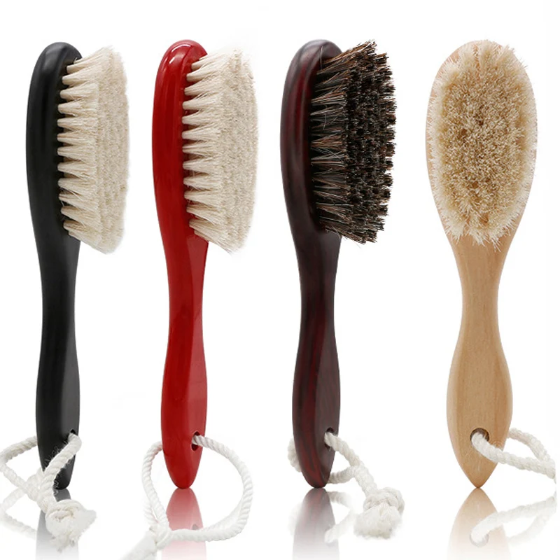 Pro Horse Hair Men Beard Brush Wood Handle Barbershop Broken Hair Removal Brushes Salon Facial Cleaning Mustache Shaving Tools