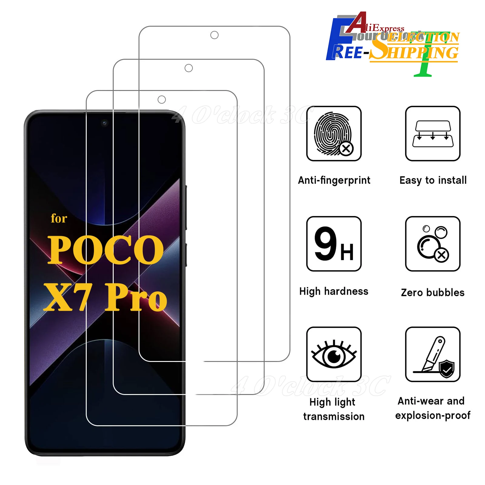 

For POCO X7 Pro Xiaomi 6.67 inch Screen Protector Tempered Glass Crystal Mica 9H HD Clear Transparent