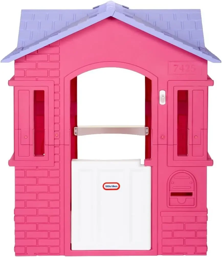 Cape Cottage Pretend Princess Playhousefor Kids Indoor Outdoor with Working Doors and Windows for Toddlers Ages 2+YearsPinkLarge