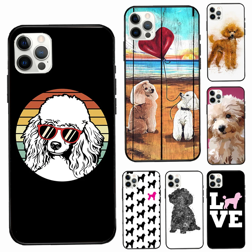 Cure Cartoon Poodle Coque Phone Case For iPhone 11 14 12 Pro Max 13 Pro XS MAX 6 7 8 Plus 5S SE 2020 X XR Cover