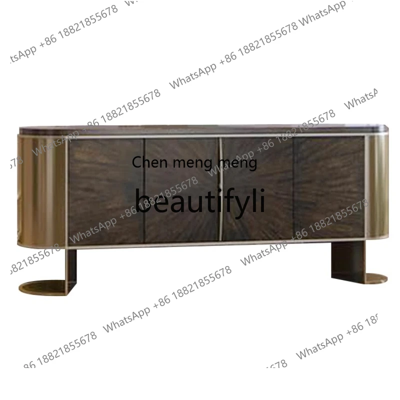 Modern simple entrance door facing the entrance cabinet, four-door shoe cabinet, dining side cabinet