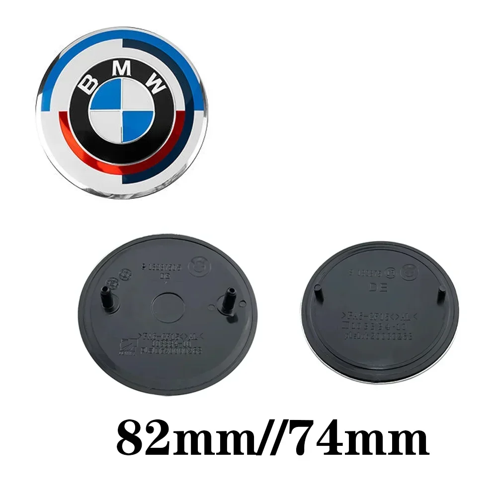 2 peças 74mm 82mm logotipo emblema do carro emblema do porta-malas traseiro para bmw e46 e39 e87 e90 e28 e53 e30 e60 e34 e36 e61 e62 e70 e91 e92