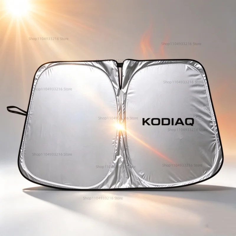 Car Windshield Sun Shade Foldable Aluminum Foil Sun Visor Auto Front Window Sunshade UV Protection For Skoda Kodiaq Accessories