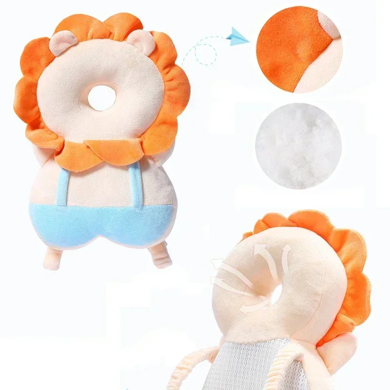 1-3T Toddler Baby Pillow Head Protector Safety Pad Cushion Back Prevent Injured Baby Eleplant Lion Cartoon Security Pillows