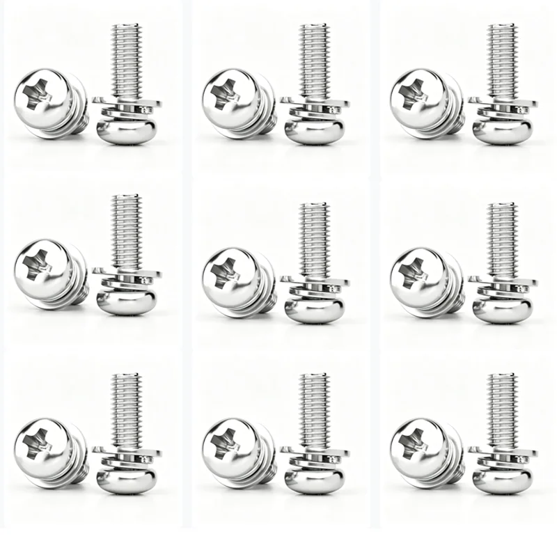 M8 m8 Socket Head Screw with Washer Stainless Steel Metric Three Combination Screw Sems Screw m8 bolt