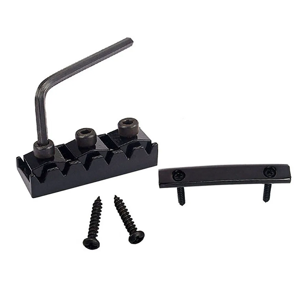 

String Retainers Set Black Lock Nut Guitar Accessory for Bridge Guitar Tuning Stability String Lock Bar