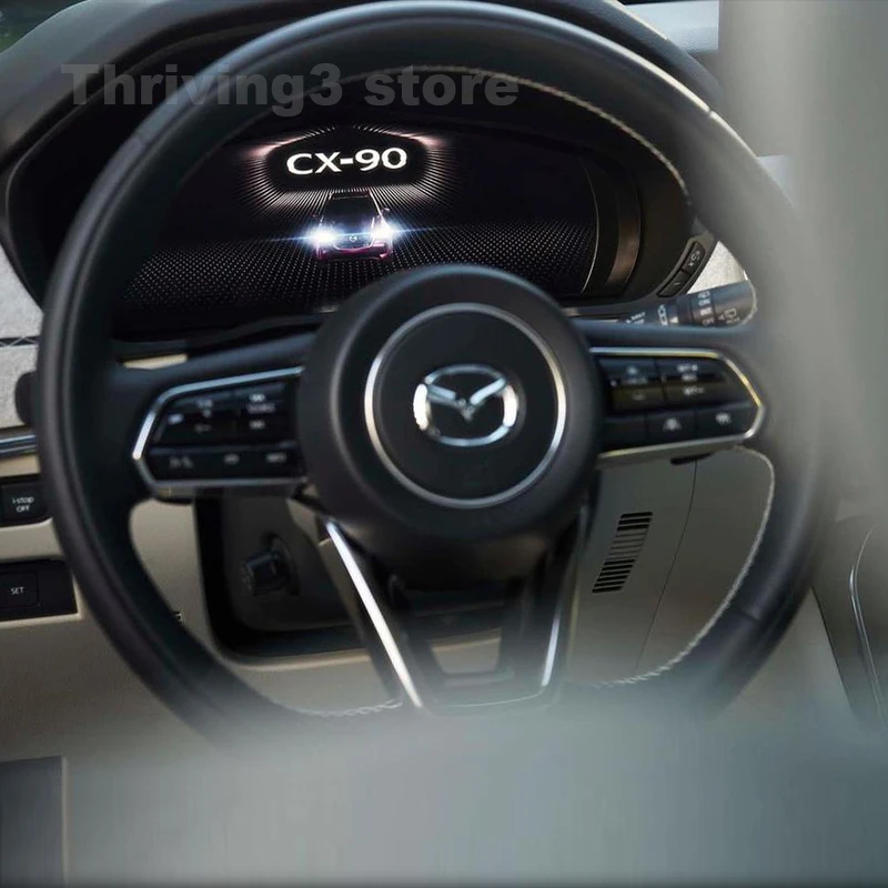 

Leather Car Steering Wheel Cover For Mazda CX-90 CX 90 2023-2026 Non-slip Auto Steering Wheel Mazda CX-90 2025 Accessories