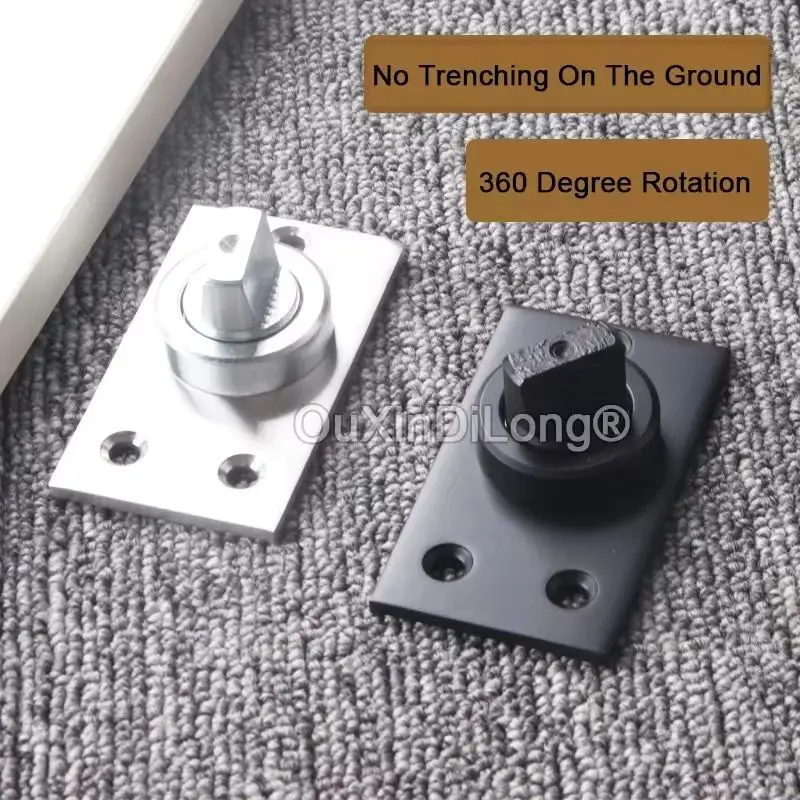 No Slotting Stainless Steel Heavy Door Hinges 360° Rotary Invisible Hidden Door Pivot Hinge Install Up and Down Loading 80KG/Set