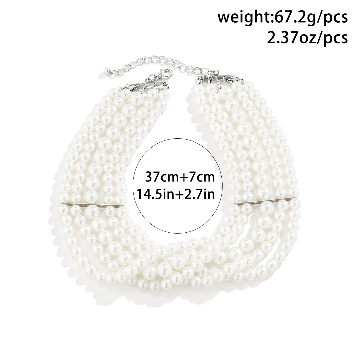 Salircon Korean Exquisite Multilayer Imitation Pearl Short Choker Fashion Charm Collar Necklace For Women Wedding Party Jewelry