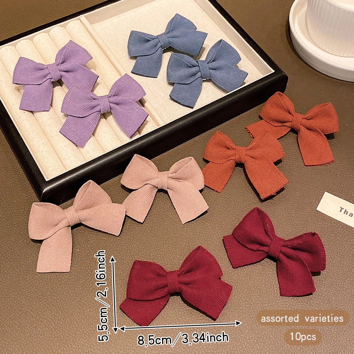 10 color random Korean version bow hair clips with sweet and stylish hair accessories suitable for daily use