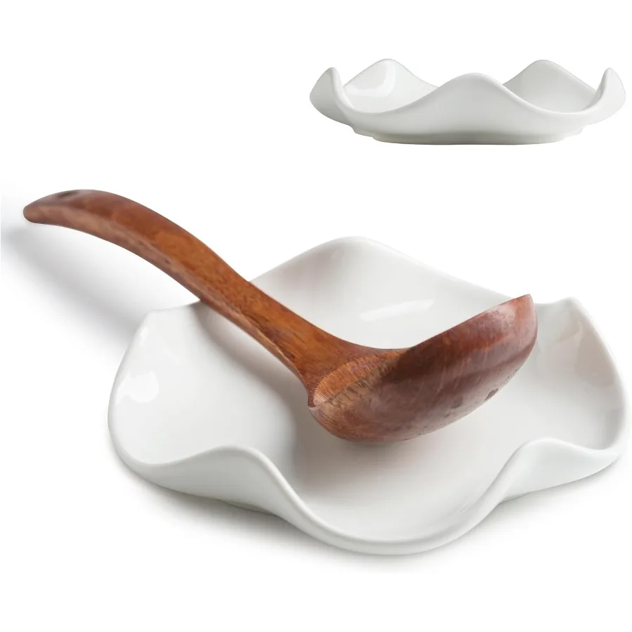 

Spoon Rest for Stove Top 5.2" Ceramic Spoon Holder for Kitchen Countertop Coffee Spoon Rest Large Cng Spatula Holder for Spoons