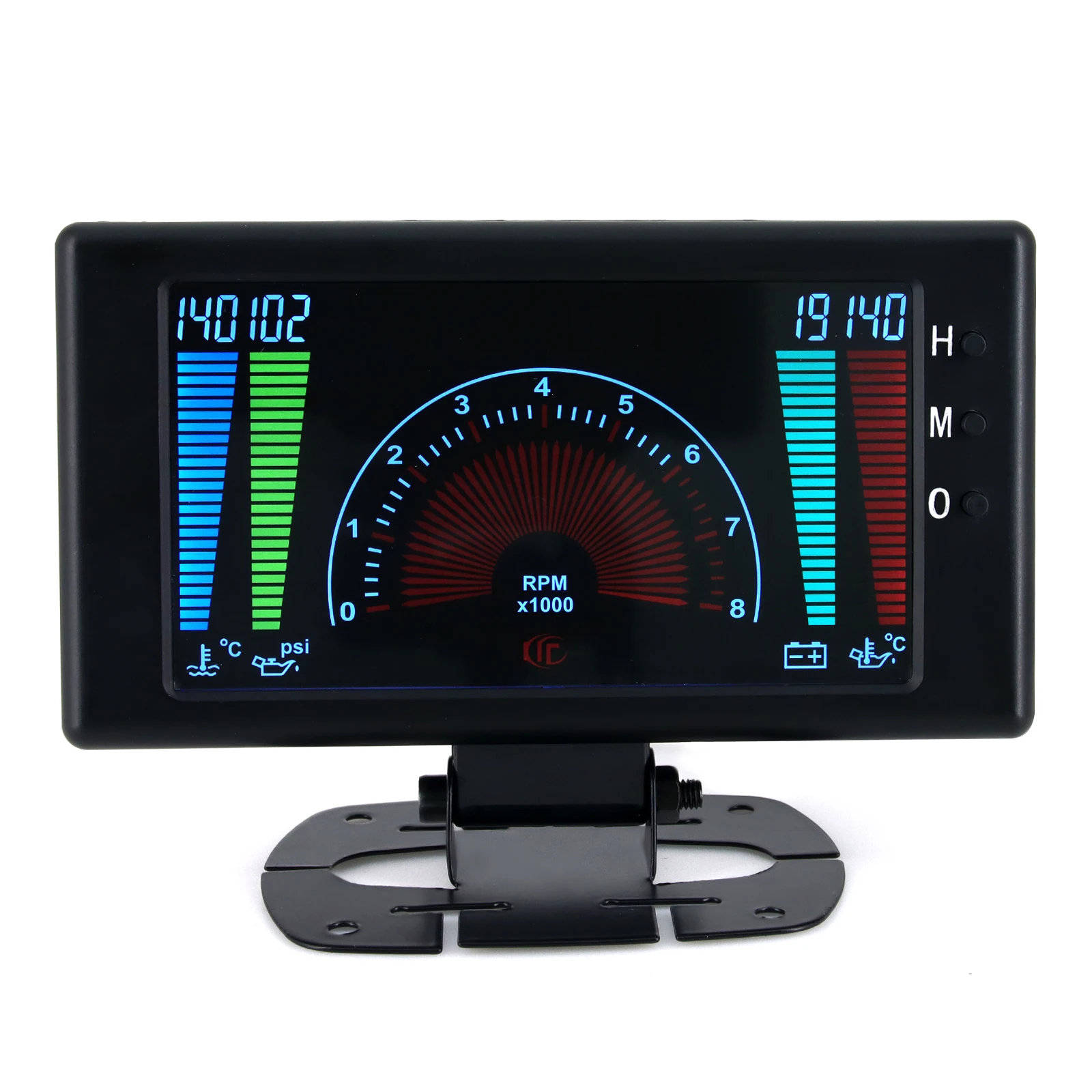 5-inch 6-in-1 LCD Large Screen Automotive Multifunctionol Instrument Ponel Vehicles Gauge 12V Water Temp Voltage Oil Pressure