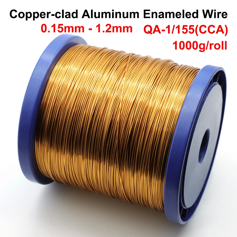 

1Kg/roll QA-1/155 CCA Direct-Welded Copper-clad Aluminum Enameled Wire Polyurethane Enamelled Wire 0.15-1.2mm Enamelled CCA Wire