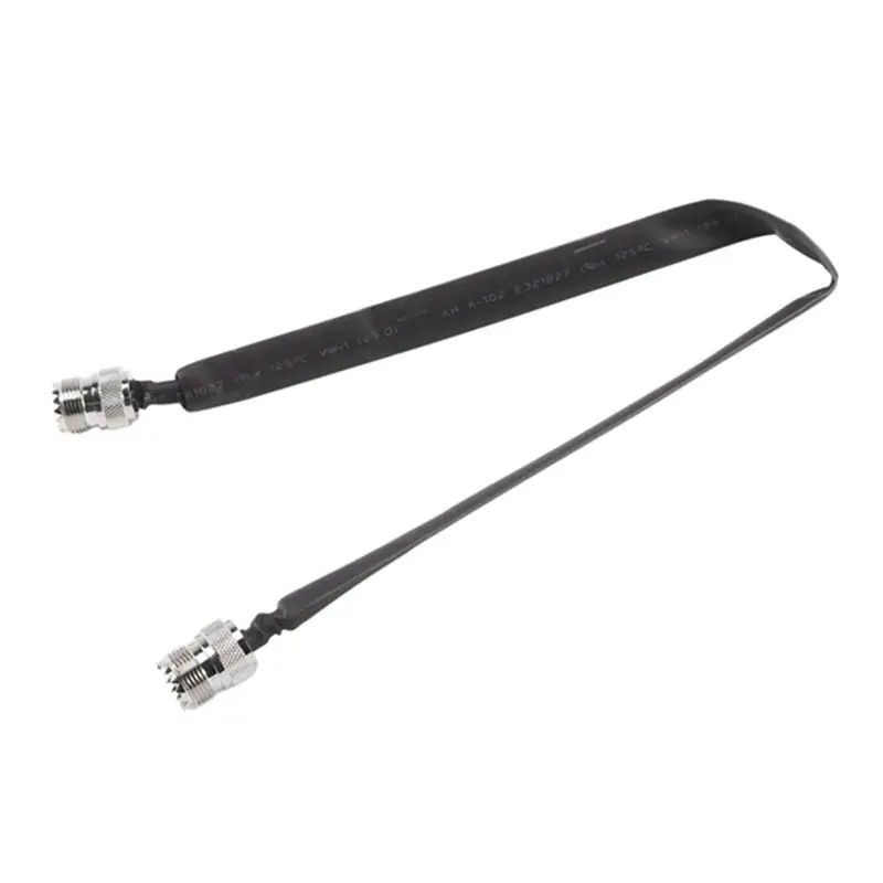 3X Window Pass Through Flat RF Coaxial Cable SO239 UHF Female To UHF Female 50 Ohm RF Coax Pigtail Extension Cord 20Cm