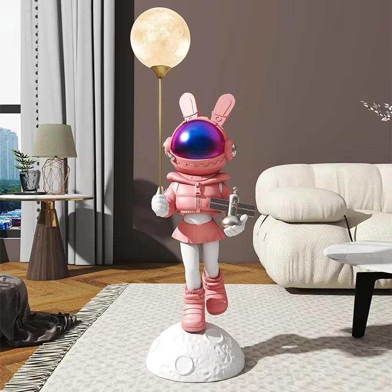 Household Space Beauty Light of The Moon Landing Place Girl Sitting Room Bedroom Floor Space Sculpture Handicraft
