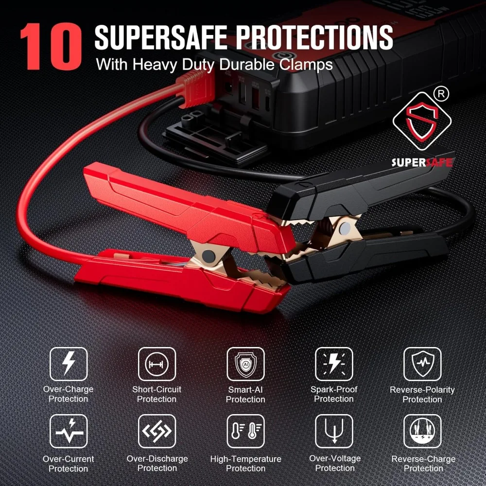 GOOLOO 6000A Jump Starter GT6000 Car Starter مع شحن سريع ثنائي الاتجاه 100 وات، معزز بطارية تلقائي قوي 12 فولت (جميع الغازات والأشغال