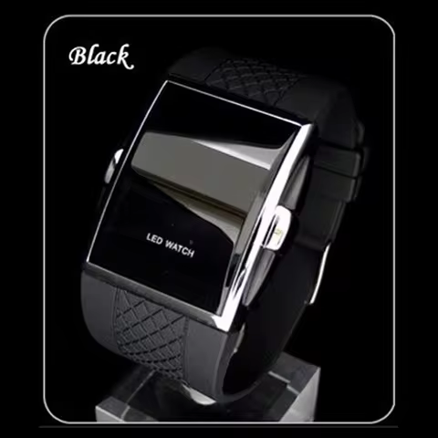 Men Sport Digital Watches Black White Rectangle Man LED Fitness Watch Silicone Strap Mens Electronic Clock Relogio Masculino New