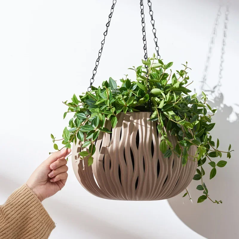Hanging Pot Flower Pot Plastic Imitation Cane Hanging Basket Planters Thickened