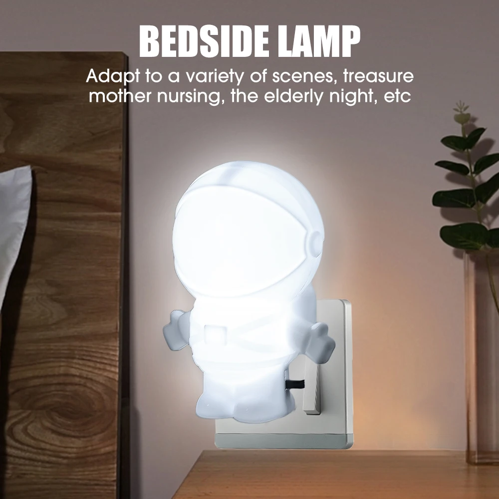 Astronaut LED Night Light Bedside Table Sleep Lamp US Plug Night Lights Children Bedroom Home Decor Energy Saving Space Lamps