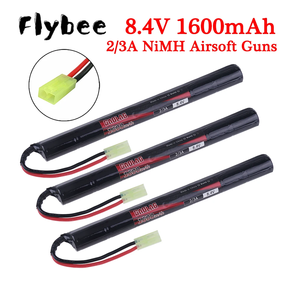 8.4V 1600mAh 2/3A NiMH Battery with Mini Tamiya connector For Airsoft Guns Cyma AK47 Kalashnikov AK47 AEG'S rosman Pulse R76