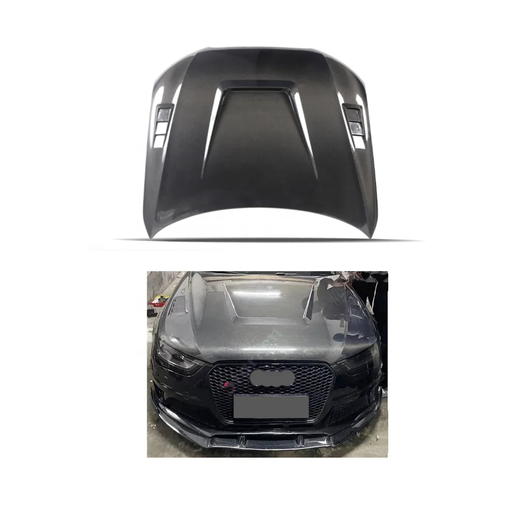 

Real A4 B8.5 Carbon Fiber Engine Hood For Audi A4 B8.5 2013-2016 Upgrade LY Style Audi S4 Bonnet