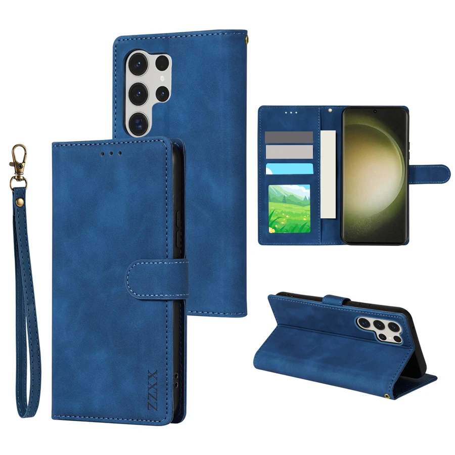 Hautfreundliche Brieftaschenhülle mit Kartenfach, Ständerfunktion und magnetischem Flip-Design aus Leder für Samsung Galaxy S26 Ultra, S25 Plus, S24 FE, A08, A17, A18, A37, A57 – Detail 17