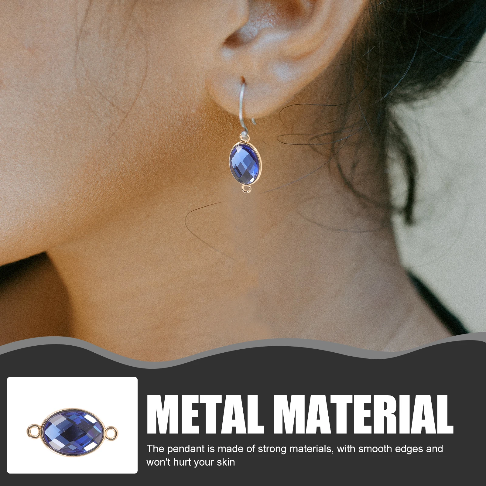 

10 Pcs Cat's Eye Pendant Oval Shape Connector Jewelry Connectors Charm Decorate Metal Connection for Making Charms Necklace