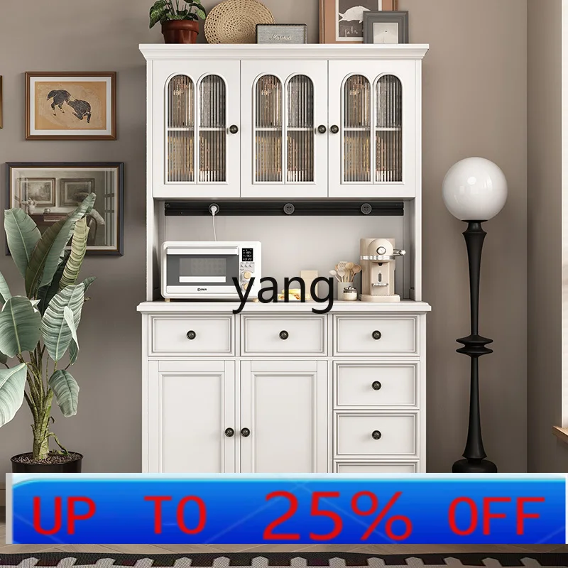 

LMM pure solid wood glass door dining side cabinet small apartment living room wine cabinet dining room cabinet