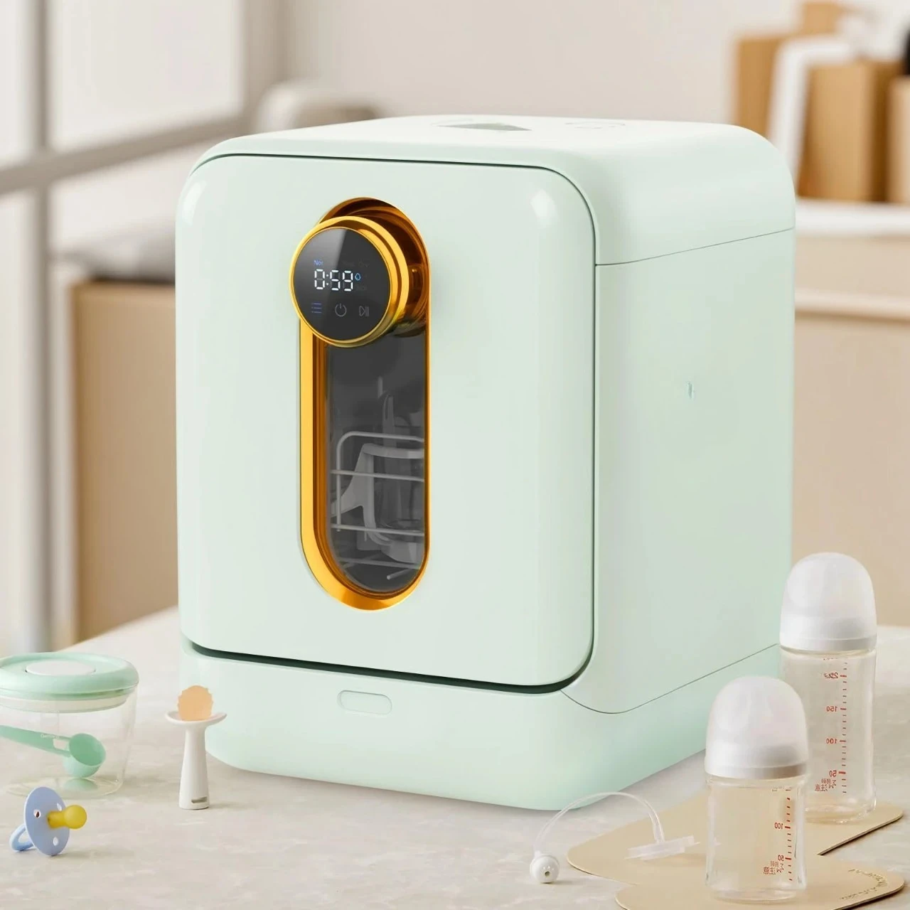 Cleaning machine installation-free automatic machine cleaning, disinfection and drying