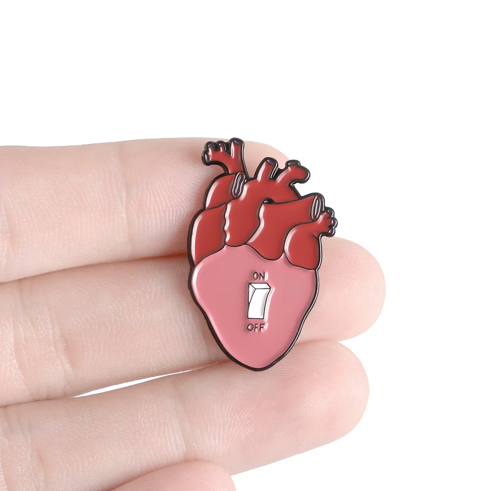 Anatomical Heart Enamel Pin Brooch Medical Organ Diagram Labeled Heart Badge Gothic Nurse Doctor Jewelry Gift For Friends view 4
