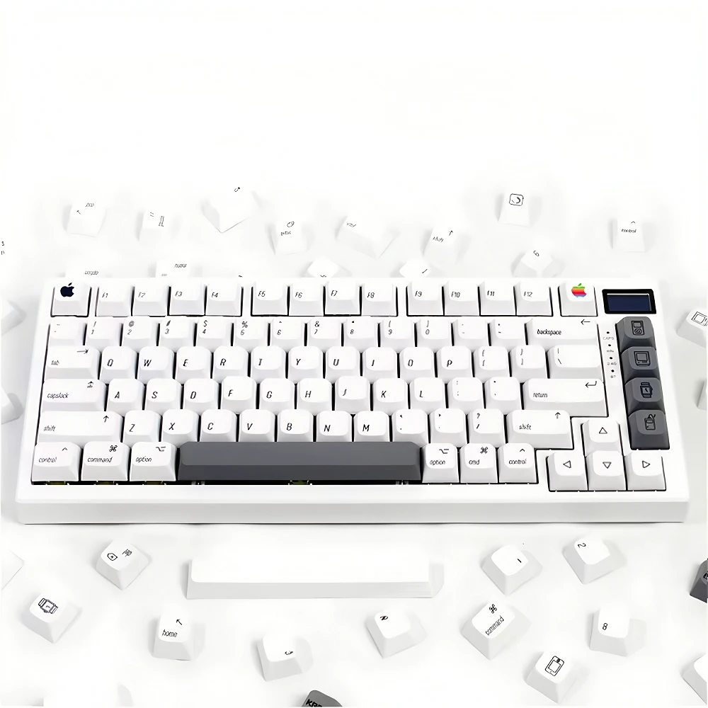 XDA Key Cap Set PBT 138 Keys Simple MAC Style Plain White for MX Switches on 60/64/84/98/108 Mechanical Keyboards