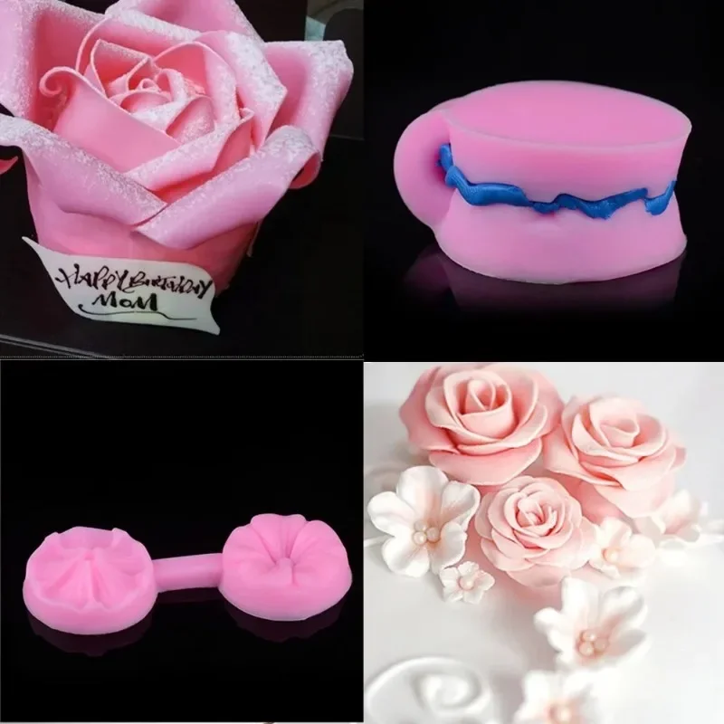 2024 New Silicone 3D Rose Flower Fondant Cake Chocolate Sugar cake Mould Mold Tools