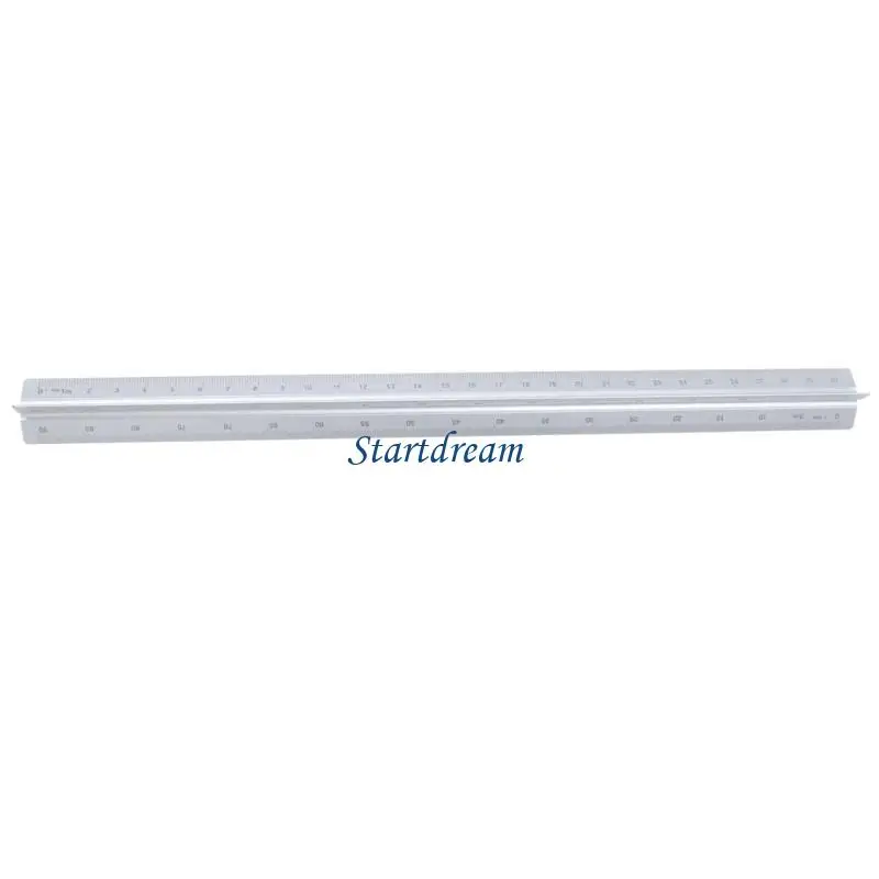 Professional Engraved Etched Triangular Measuring Scale Lightweighted Aluminum Tool For Technical Drawing K92C