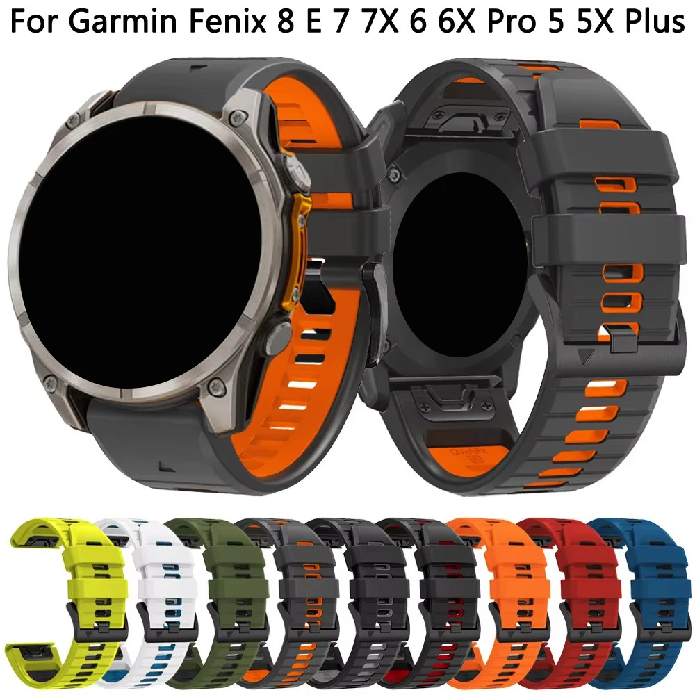 Quickfit الفرقة 22 مللي متر 26 مللي متر ل Garmin Fenix 8 E 47 مللي متر 51 مللي متر/7X/7/6X/6 Pro/5X/5 Plus/Epix Gen 2 استبدال حزام سيليكون سوار
