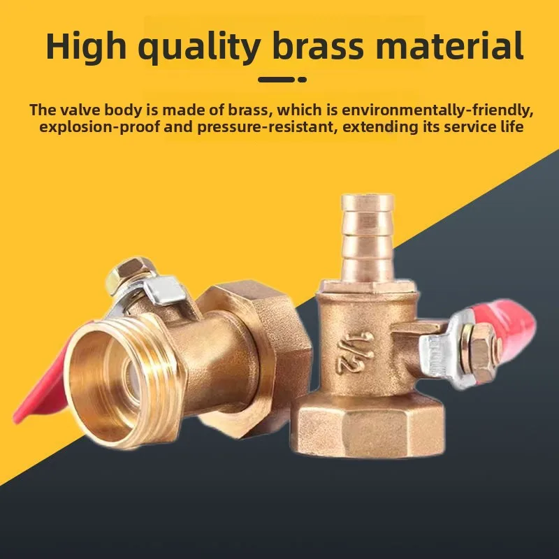 1/4 Small Full Specification Pagoda Switch Small in Stock Double Headed Plug Air Compressor Copper Ball Valve 6-12mm