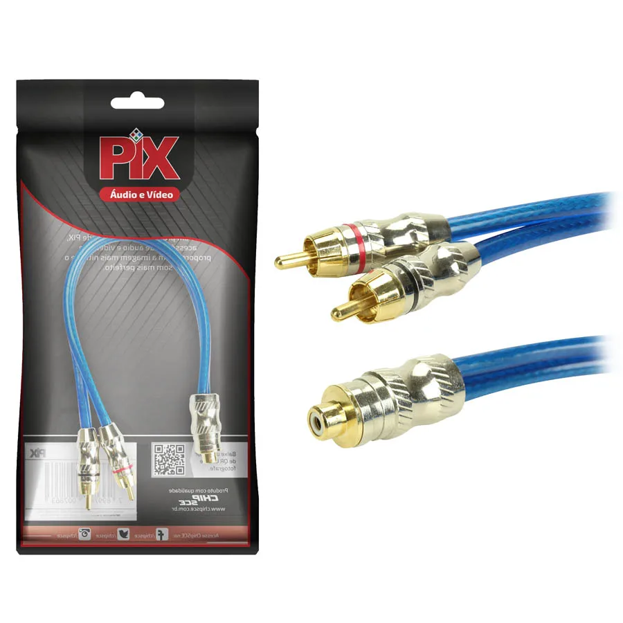 Audio Cable Y 2 Rca Male 1 Female 25 Cm 5mm Professional