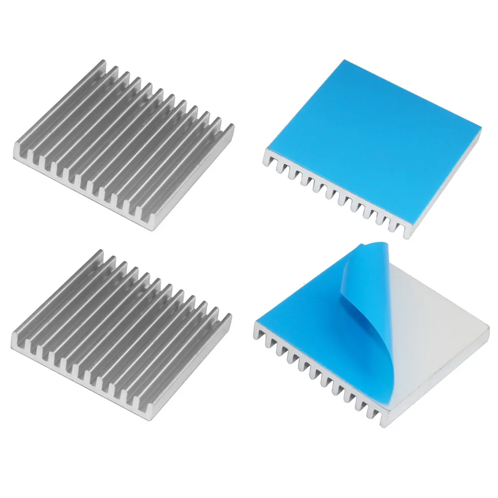 Disipador de calor de aluminio de 20 piezas, radiador de refrigeración para Chip IC electrónico, disipación de calor con cinta térmica, 35x35x5mm