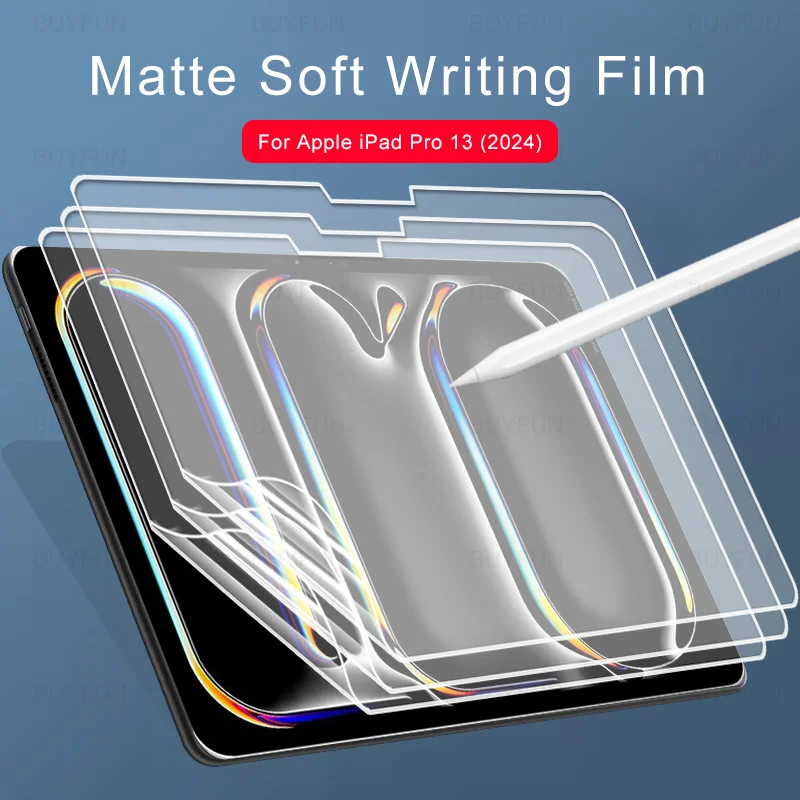 

3Pcs Soft PET Paper Film For Apple iPad Pro 13 inch 7th 5th Gen 2024 Air 11 6th A2903 A2926 A2837 A2899 Writing Screen Protector