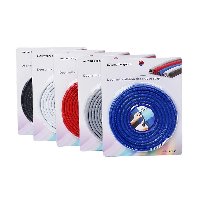 5M PVC U-Shaped Car Door Edge Strip Anti-Collision Decorative Rubber Sealing Protection for Vehicle Skeleton