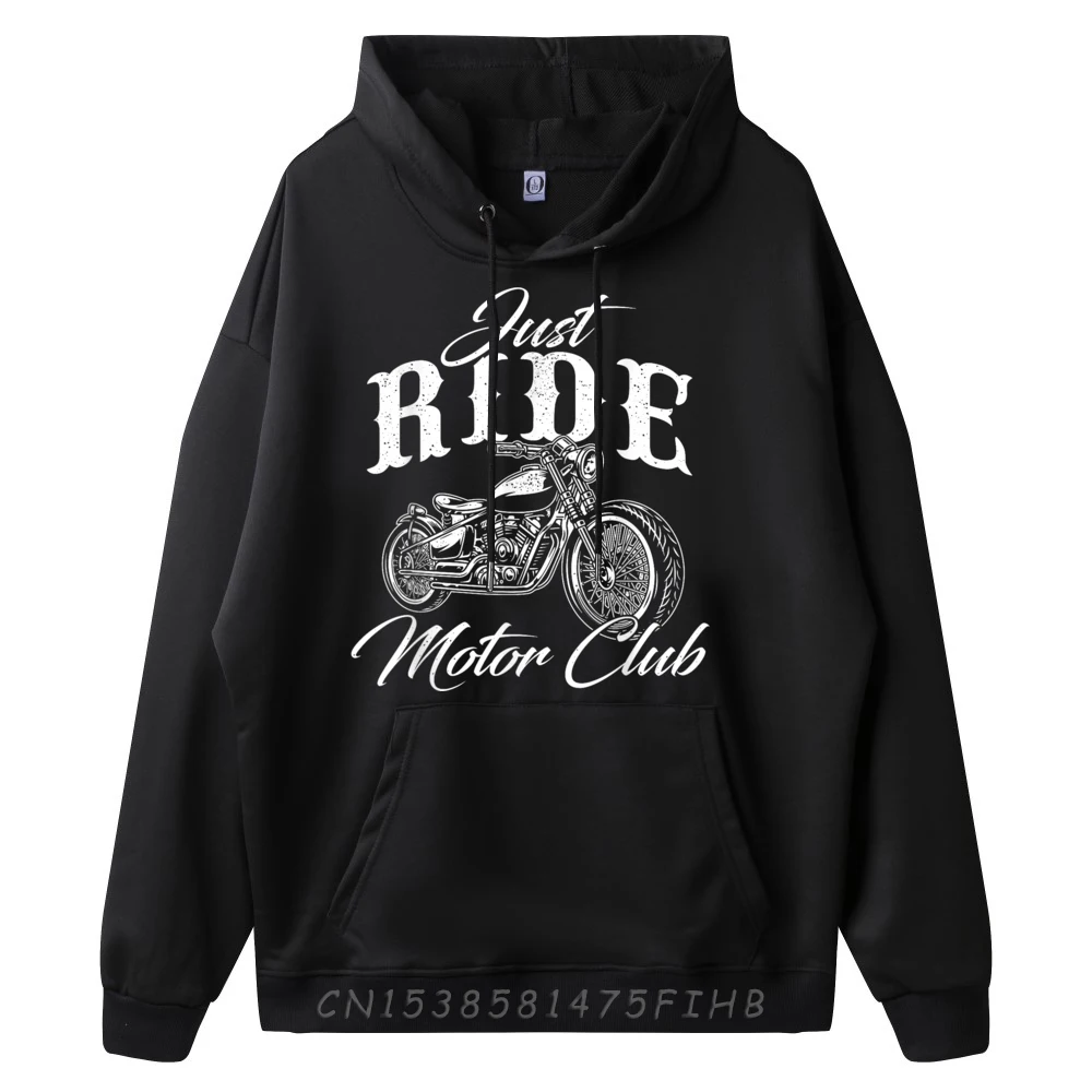 Just Ride Motor Club Biker Outdoor Long Sleeve Sweatshirt New Year Day O-Neck Female Hoodies Outdoor Hoodies Classic