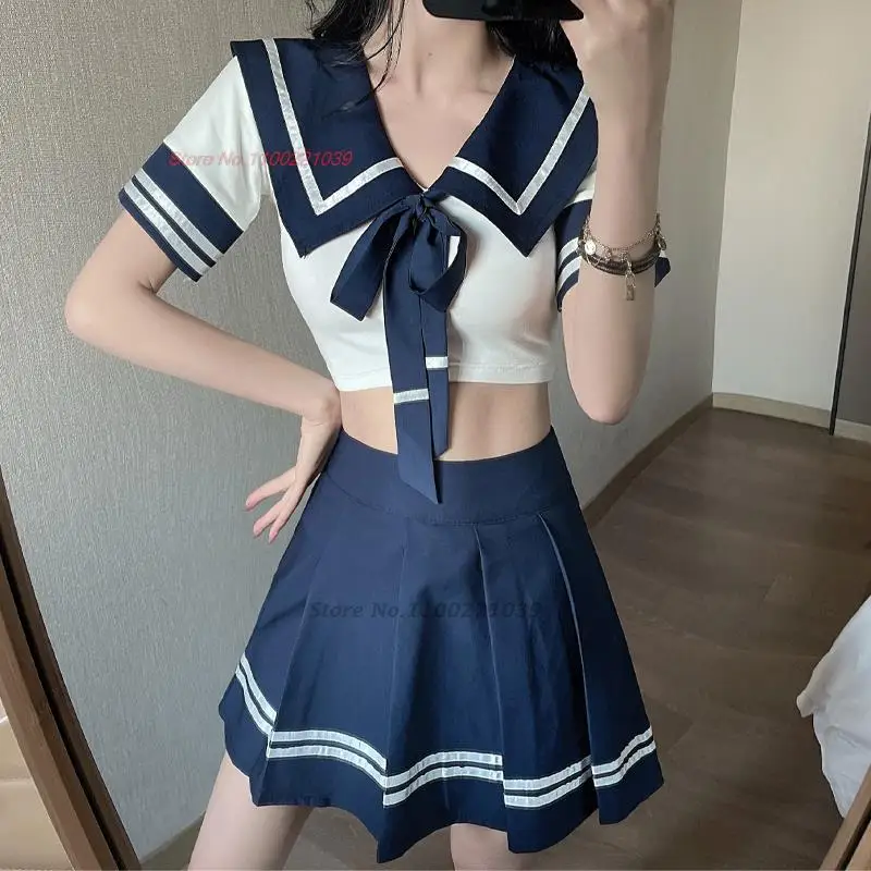 2024 japanese sexy student girls school uniforms girls navy costume women navy jk suit sailor blouse pleated skirt jk uniform