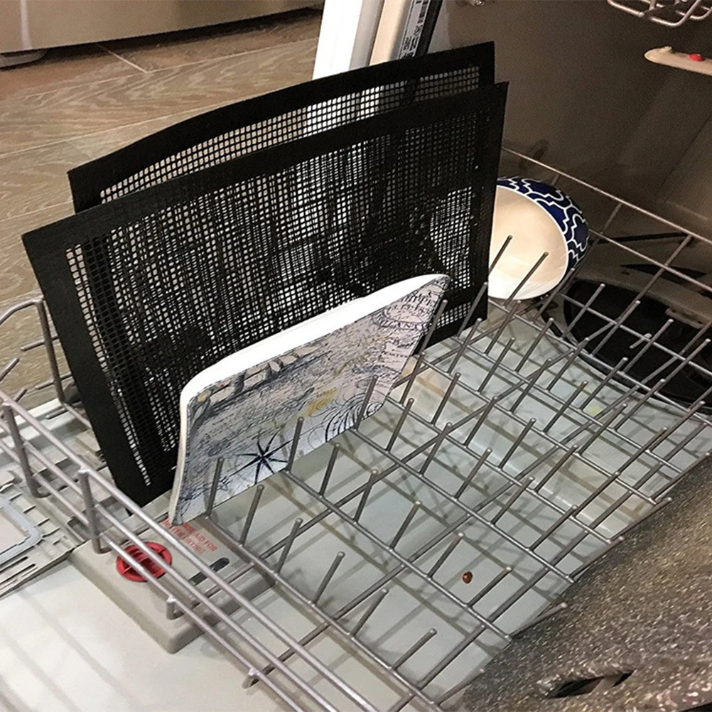 

2 Pcs Edge-covered Barbecue Mat Bbq Hemming Mesh Grill Non-stick Grilling