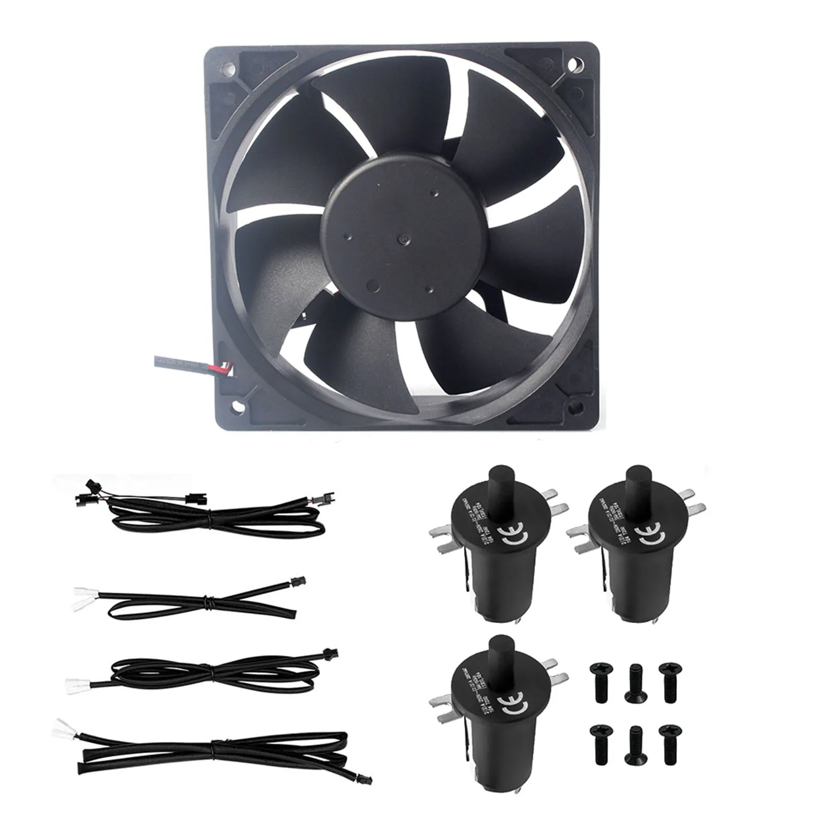 

Plastic Lid Door Switch Kit Barbecue Fan Set Replacement Kit 1 Set 9904190045 Black Outdoor Cooking Accessories